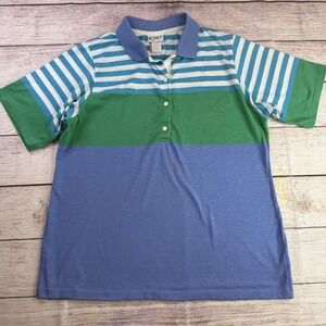 Vintage Koret Women's XL (See Measurements) Stripe‎ Polo Made USA Cotton Blend